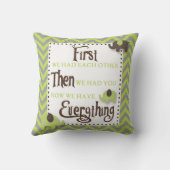 Coussin éléphant vert et gris Chevron (Verso)