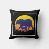 Coussin Eléphants couchés de soleil (Verso)