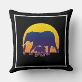 Coussin Eléphants couchés de soleil (Verso)