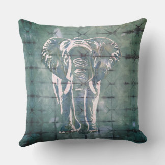 Coussin Éléphants dans l'art de la teinture japonaise, Ver