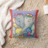 Coussin ÉLÉPHANTS DE BÉBÉ JETER LA Personnaliser DU COULEU (Couverture)