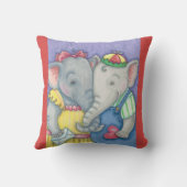 Coussin ÉLÉPHANTS DE BÉBÉ JETER LA Personnaliser DU COULEU (Verso)