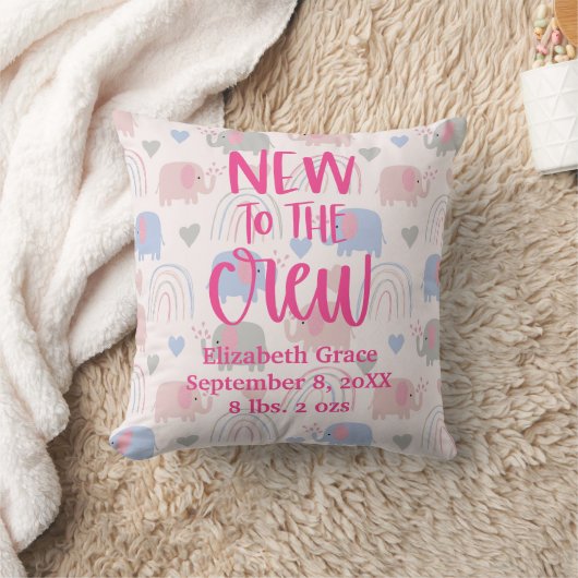 Coussin Eléphants de stade de naissance Rainbows Boho Nouv (Couverture)