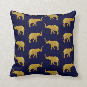 Coussin Eléphants de trompette d'or