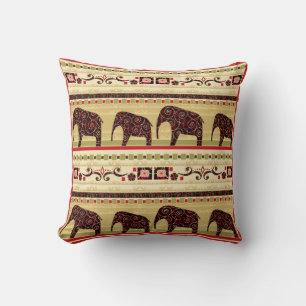 Coussin Eléphants, motif africain