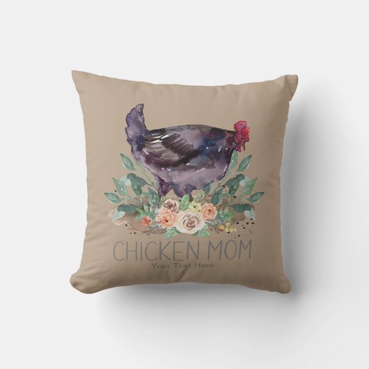 Coussin Élevage Biologique de Poulets Maman Jardinage Perm (Recto)
