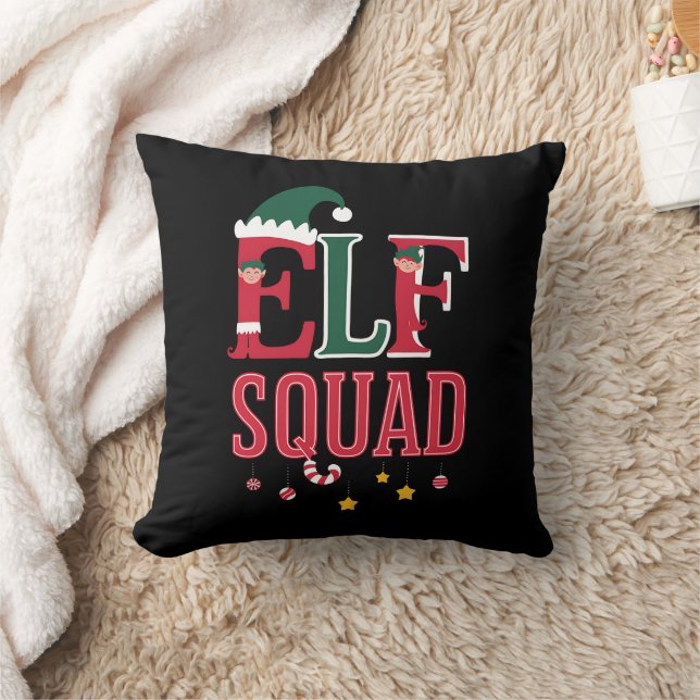 Coussin Elf Famille de Noël Correspondant Pyjamas Elf Squa (Couverture)
