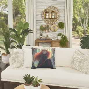 Coussin Elfe mystique dans une forêt d'Imaginaires