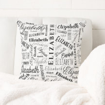 Elizabeth Black White Nom personnalisé