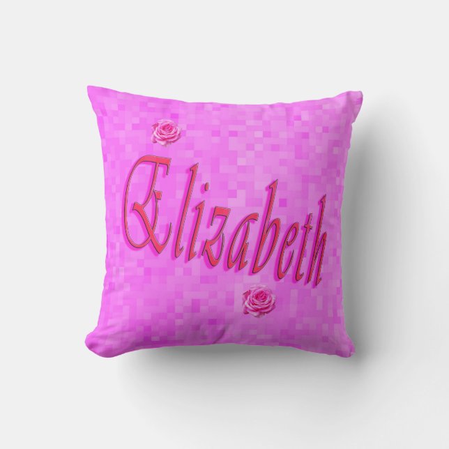 Coussin Elizabeth Girls Nom Logo, (Recto)