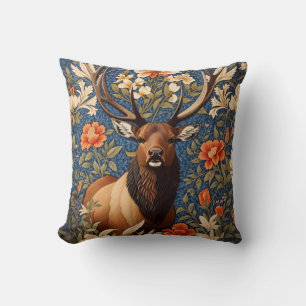 Coussin Elk élégant William Morris Inspiré Floral
