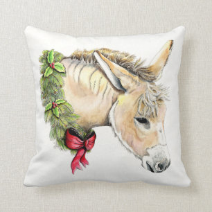 Coussin Ella l'âne de Noël