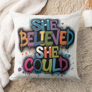 Coussin Elle Croyait Qu'Elle Pourrait - Inspirationnel