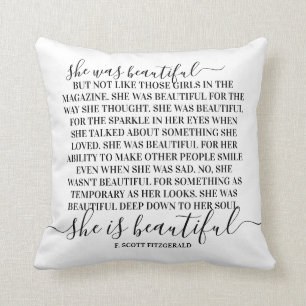 Coussin Elle était belle f scott fitzgerald beauté citatio