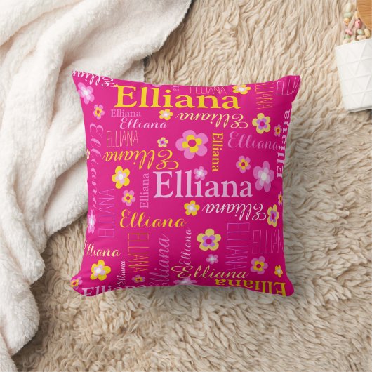 Coussin Elliana, fille jaune rose (Couverture)