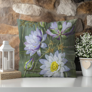 Coussin Ellis Rowan Bleu Blanc Eau Lily Fleurs Vintages