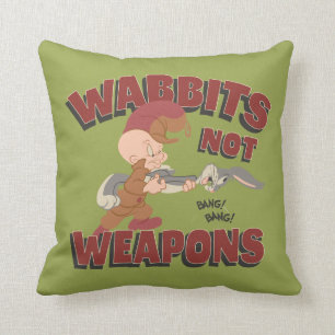 Coussin ELMER FUDD™ & BUGS BUNNY™ "Les lapins ne sont pas 