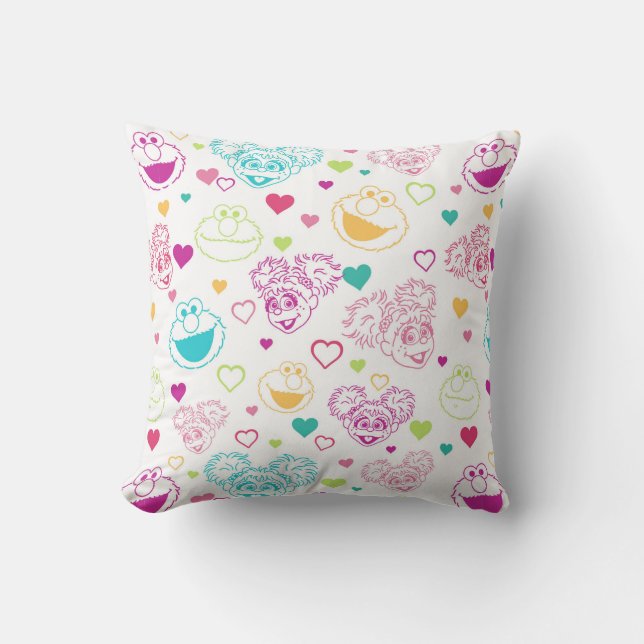 Coussin Elmo & Abby Cadabby Valentine Hearts Motif (Recto)