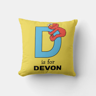 Coussin Elmo Alphabet   D Bleu