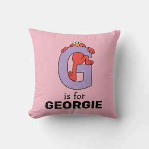 Coussin Elmo Alphabet   G Violet