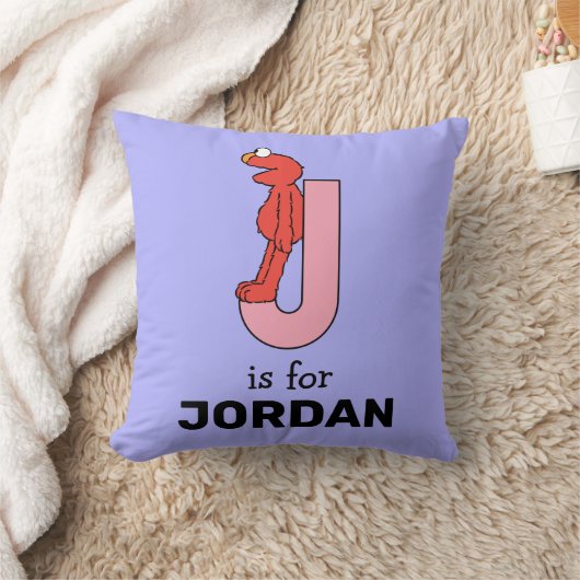 Coussin Elmo Alphabet | J rose (Couverture)
