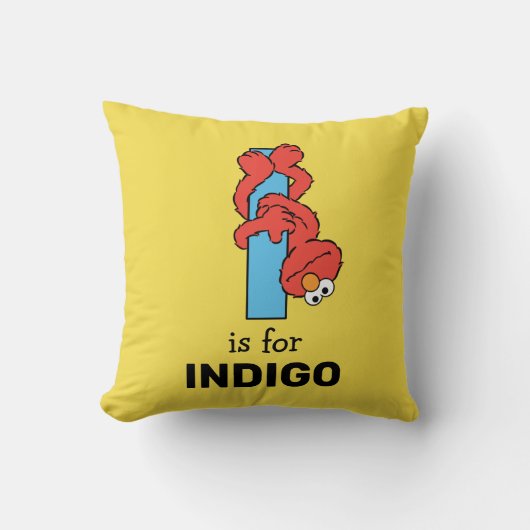 Coussin Elmo Alphabet | Je Bleu (Recto)