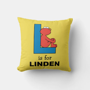 Coussin Elmo Alphabet   L Bleu