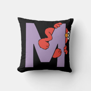Coussin Elmo Alphabet   M pourpre