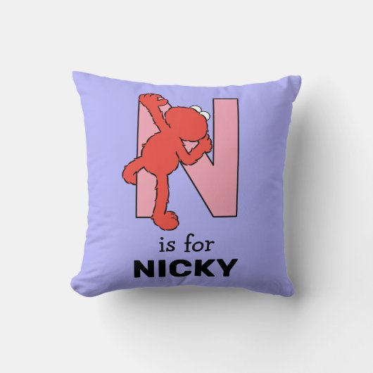 Coussin Elmo Alphabet | N rose (Recto)