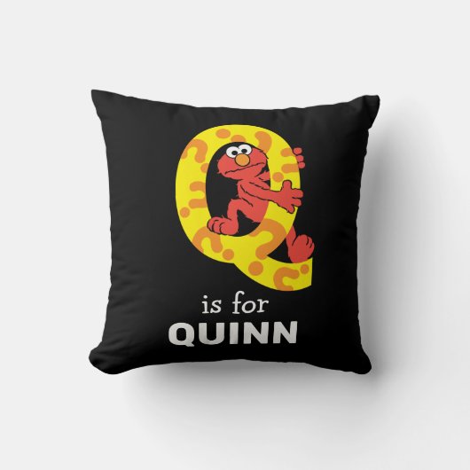 Coussin Elmo Alphabet | Q Point d'interrogation (Recto)