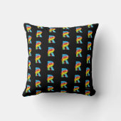 Coussin Elmo Alphabet | R arc-en-ciel (Verso)
