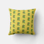 Coussin Elmo Alphabet | R Vert (Verso)