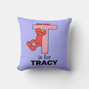 Coussin Elmo Alphabet   T rose