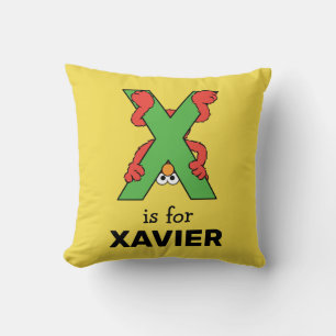 Coussin Elmo Alphabet   Vert X