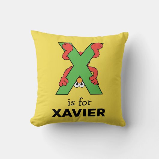 Coussin Elmo Alphabet | Vert X (Recto)
