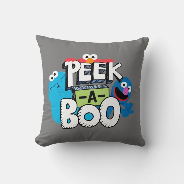 Coussin Elmo, Cookie & Grover | Peek-a-Boo (Recto)
