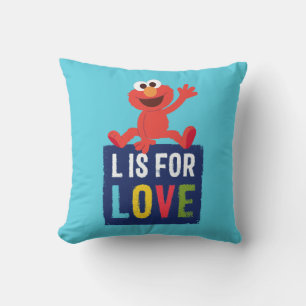 Coussin Elmo   L est pour l'amour