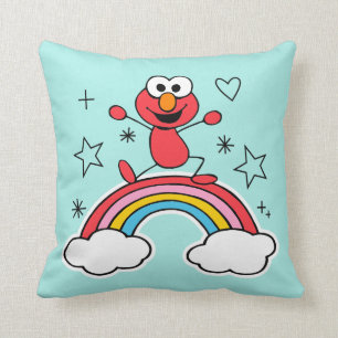 Coussin Elmo Rainbow Doodley Graphic