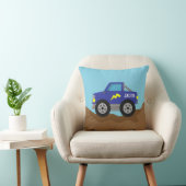 Coussin Emballant le camion de monstre bleu, pour la pièce (Chaise)