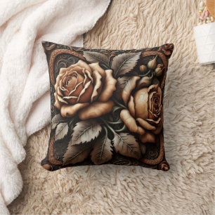 Coussin Embellissement floral complexe dans les tons de te