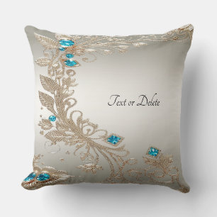 Coussin Embellister des pierres Bleues Or Jeter l'oreiller