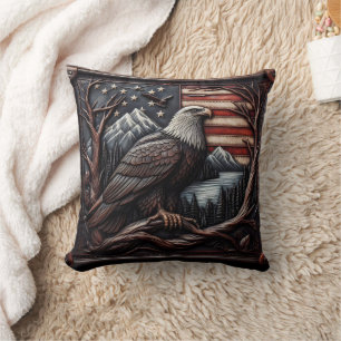 Coussin Emblème Aigle Avec Drapeau Américain