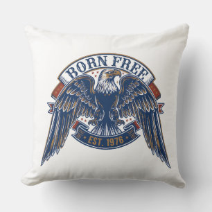 Coussin Emblème d'aigle avec bannière né libre, aigle maje