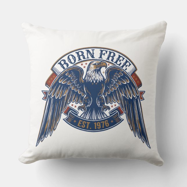 Coussin Emblème d'aigle avec bannière né libre, aigle maje (Recto)
