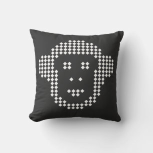 Coussin Emblème diamant Pixel Monkey