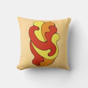 Coussin Embracer les courbes (Jaune, Rouge, Orange) Jeter