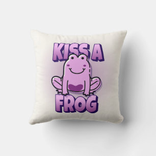 Coussin Embrasse Une Grenouille Rose