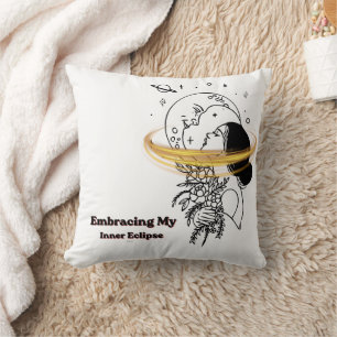 Coussin Embrasser mon éclipse intérieure Art en ligne luna