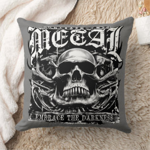 Coussin Embrassez l'obscurité, lâchez le métal