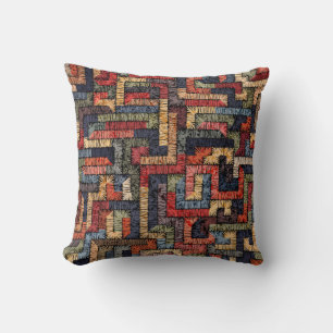 Coussin Embroidered seamless geometric pattern. Ethnic and